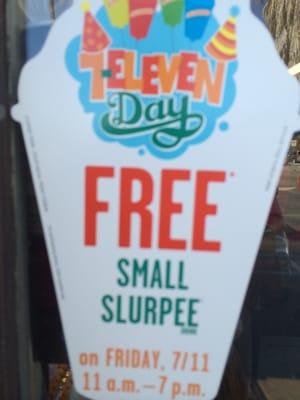 Free slurped Fri 7/11