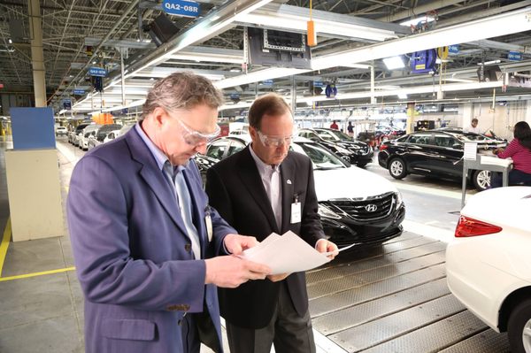 CBC President and managing partner Barry Ray Morgan at the Hyundai plant in Alabama, keeping up on the auto industry!