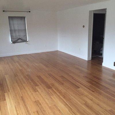 New bamboo hardwood flooring for living room in Reading Ohio.