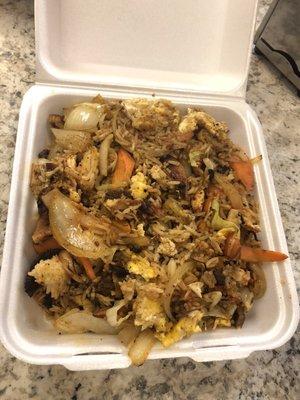 Steak and chicken fried rice