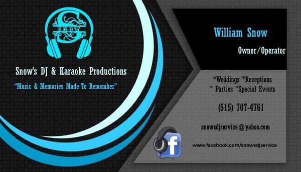 Please feel free to share our business card with anyone you know who might be in need of a DJ!