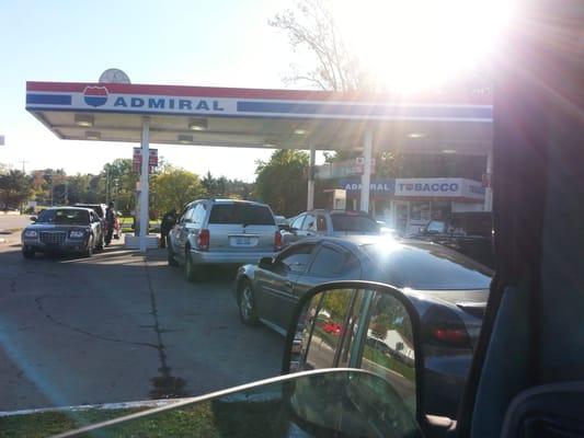 Long lines for gas