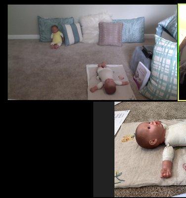 online zoom infant massage class (screenshot from session)