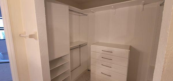 we fabricated/installed clients closet