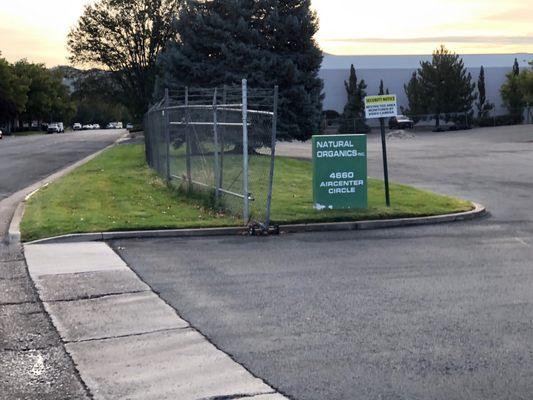 Sign at rear entrance on Aircenter Circle