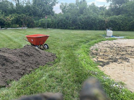 Soil delivery was for where pool was.