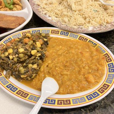 Chickpeas and collard greens