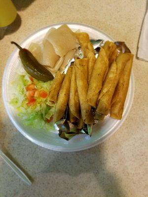 Crispy chicken flautas