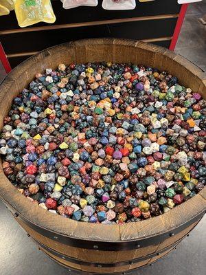 Barrel of dice - 50¢ each or 3/$1