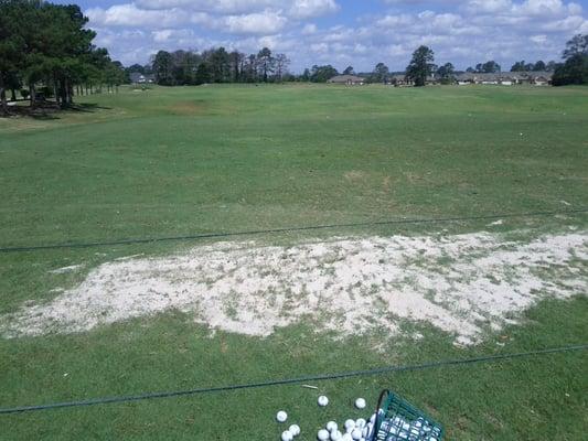 Driving range, a bit sandy.