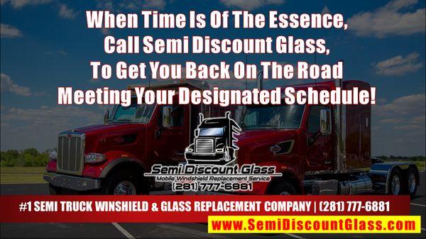 Same-Day & Next-Day Semi-Truck Windshield Replacement 20+ Years Specialist! "We Come To You!" (281) 777-6881