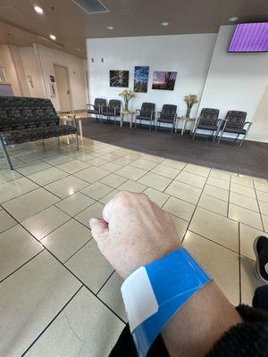 Wrist band for a ct scan- every 5 year check up..