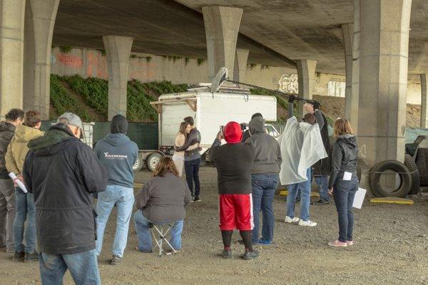 shooting under I580 at Bridge FilmSpace