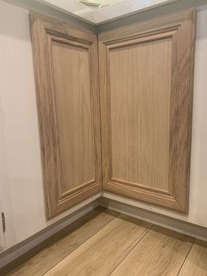 Specialty doors for lazy Suzan cabinet