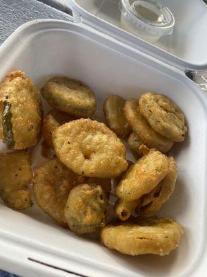 Fried pickles... a little greasy.