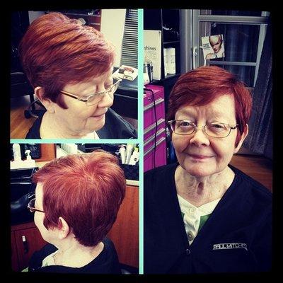 Beautiful cut and color on this lovely client!