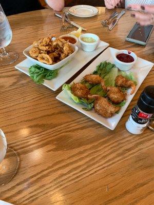 Golden Fried Calamari and Coconut shrimp appetizer