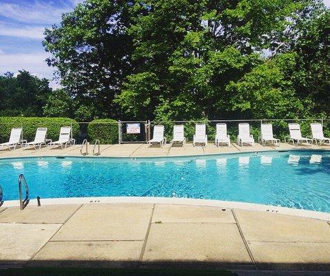 The pool was often this empty during weekday mornings but the water was chilly.