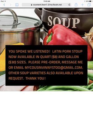 Homemade soup daily at restaurant and catering also!