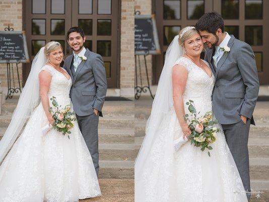 bride and groom's wedding photos at Annunciation Greek Orthodox Church in Memphis, TN