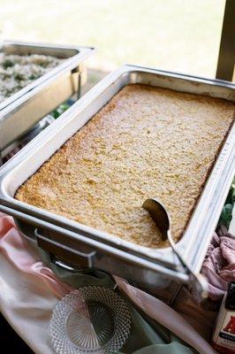 cornbread casserole -- buffet side dish at my wedding--absolutely amazing! family was fighting over the leftovers