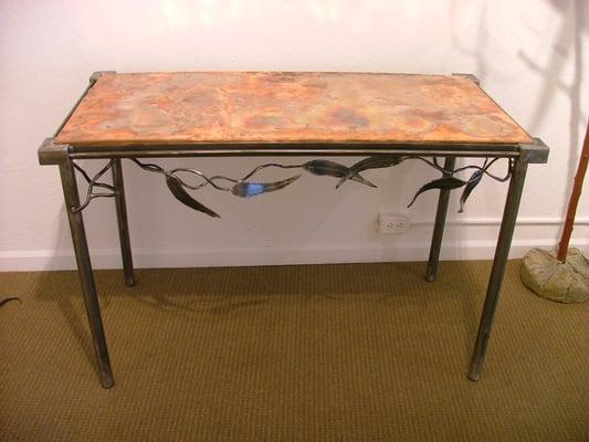 Handmade, copper top table