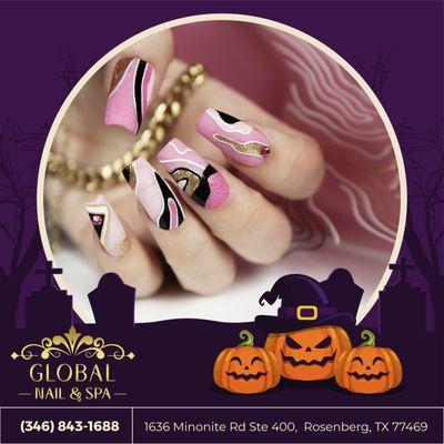 Looking for the perfect nail design for this Halloween? 
Global Nail & Spa has you covered! 
Stop by and see our nail artists for a