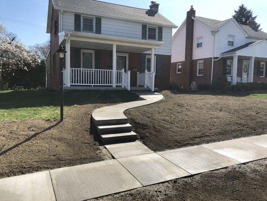 Porch and lead walk