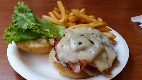 chicken cordon Bleu sandwich.  fantastic! super crunchy  fries