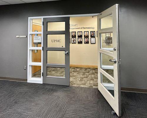 Entrance to UPMC Dermatology inside the building