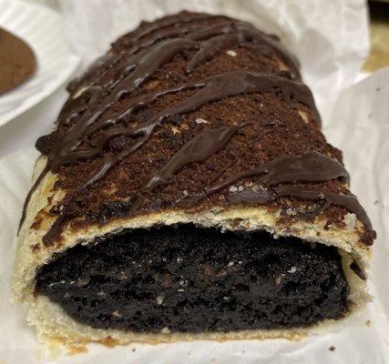 Chocolate log - pastry with a brownie inside. It's amazing and extremely addicting!