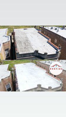 Before and After Roof Maintenance and Coating