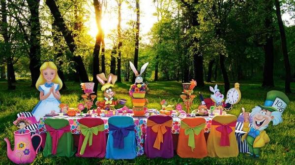 Mad Hatter Party Table for 12-14 Guest