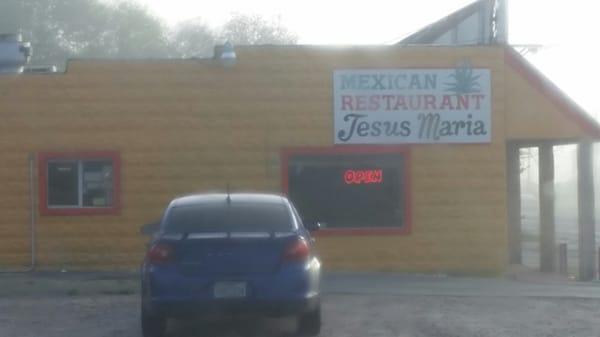 Side view of Jesus Maria.  Drive through window side.