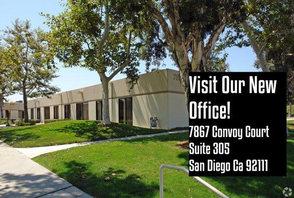 We moved! Visit our new office !  7867 Convoy Court Suite 305