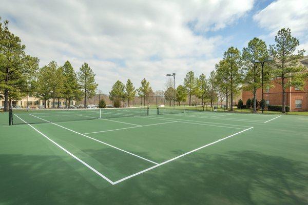 Two Lighted Tennis Courts