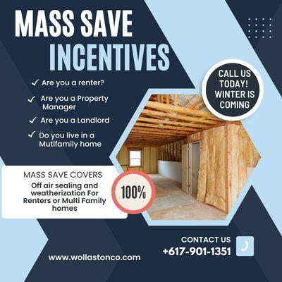 INCENTIVES for renters, landlords, property managers, or multi family homes.