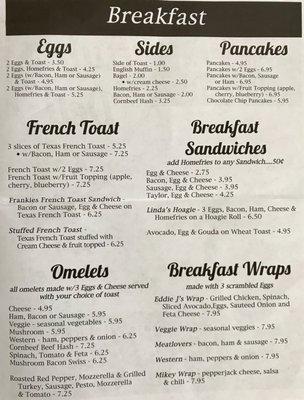 Breakfast Menu