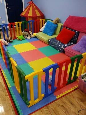 The babies love this giant padded playpen