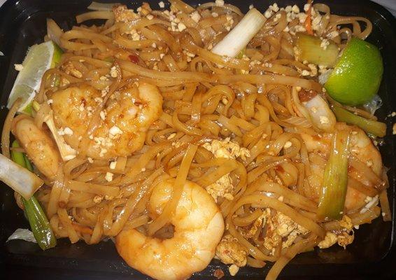 Pad Thai. I asked for it extra spicy. Lots of Shrimp. Delicious.