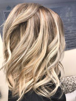 Icy blonde balayage done by Jenna