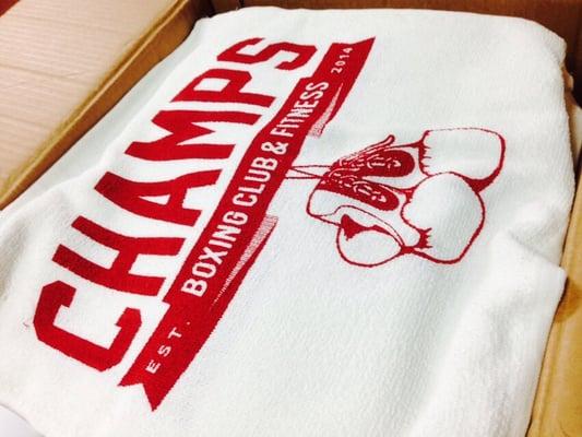 Towels I made for a boxing gym on the East Coast