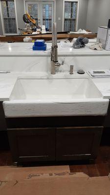 New kitchen sink and soap dispenser install for a customer.