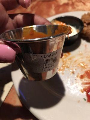 Unwashed condiment cup I was eating out of