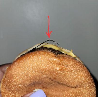 Metal cooked into burger