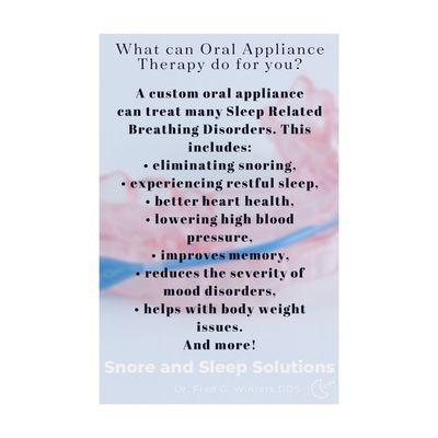 Oral appliance therapy