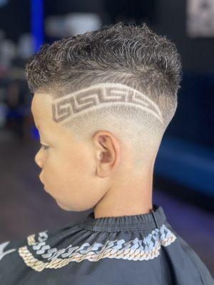 Mid fade with design .