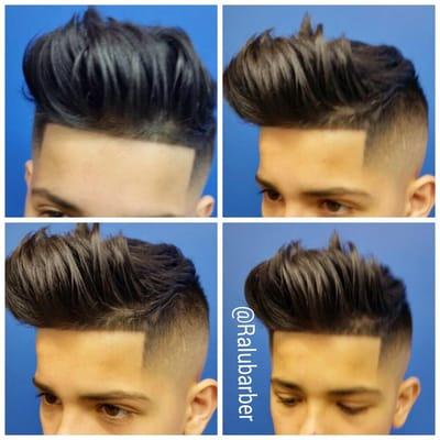 Pompadour, kids, line up, hair stylist, blow dry