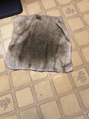 The damp rag I used to clean a small portion of the kitchen floor.