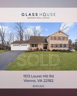 Sold! 1513 Laurel Hill Rd Vienna VA | $949,900